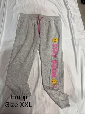 Emoji Stay Back Gray Jogger Sweatpants